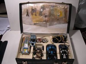 Vintage 1 24th Scale Slot Car Case with Cars Parts Bodies and Chassis Tires