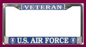 US Air Force Veteran Chrome License Plate Frame