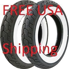 Harley Davidson Dunlop D402 Tires MT90B16 MU85B16 Wide White Wall www Tire Set