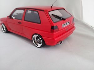 1 18 Scale VW Volkswagen Golf MK2 Rallye Red with BBs RS Wheels Limited