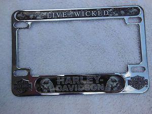 Harley Davidson License Plate Frame "Live Wicked"