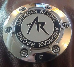 American Racing AR Wheel Center Cap Chrome F 053 2 Hubcap 3 5" Diameter Chrome