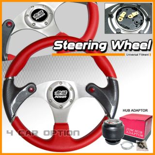 92 93 94 95 Honda Civic Red Carbon Steering Wheel Hub