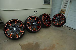 Asanti 24" Tires Wheels Fullrun Tires 2000 Miles Dodge Mopar Custom Paint