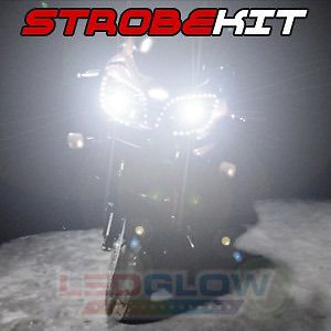 New 2pc Motorcycle LED Headlight Strobe Lighting Light Kit