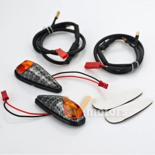 2X Carbon Style High Power Amber LED SMD Motorcycle Sport Bike Turn Signal Light
