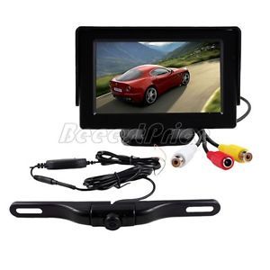 4 3" Car TFT LCD Monitor Mirror Reverse Car Rear View Backup Camera Kit