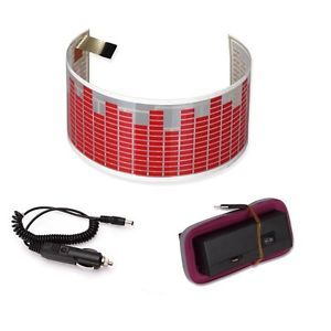 Car Stickers Sound Music Activated Sensor Red LED Light Equalizer Glow 18" 12V