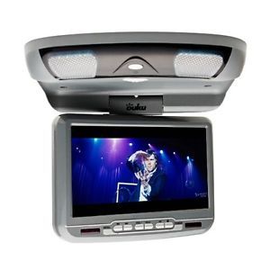 9" Sharp LCD Car Overhead Flip Down DVD Player Gray Monitor Remote HD Headphone