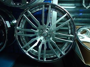24" Forgiato Sedici ECL Brushed Chrome Wheels Bentley GT and GTC Flying Spur