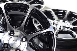 15 Black Effect Wheels Rims 4x100 Mini Cooper Mazda Miata Honda Civic Accord