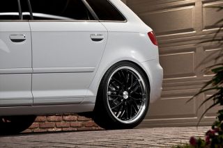 18" Audi A4 B7 MRR GT1 Black Staggered Wheels Rims