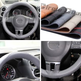 New Leather Steering Wheel Wrap Cover 43006 Grey Hummer Fiat Car Needle Thread