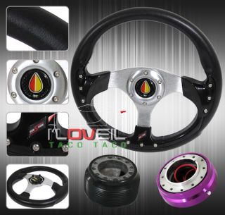 Mazda Miata MX5 NA NB 320mm Leather Steering Wheel Security Quick Release Hub