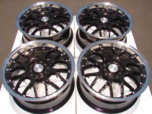 16 5x114 3 5x100 Black Wheels Sebring Neon Accord Civic Mazda 3 6 RSX 5 Lug Rims