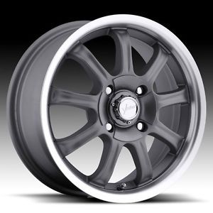 16" inch 4x100 4x4 5 Gunmetal Machined Wheels Rims 4 Lug Mazda Honda Nissan
