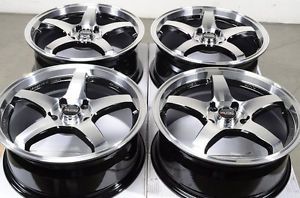 17 5x114 3 Black Rims Altima Accord Avalon Camry Sebring Mazda 3 6 5 Lug Wheels