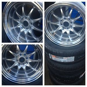 15x8 Traklite Holeshot Hyp Silver 0 Offset 4x100 114 JDM Honda Nissan Wheel Rims