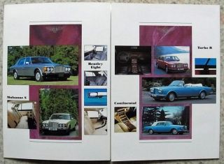 Rolls Royce Bentley Sales Brochure 1989 Silver Spur Mulsanne Corniche Turbo R