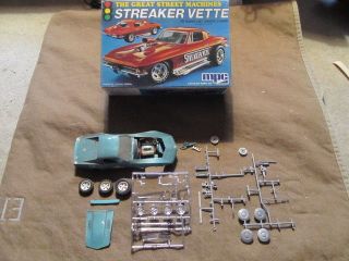 Vintage MPC 1967 Chevy Streaker Corvette Plastic Toy Model Car Kit Parts w Box