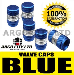 Blue Chrome Valve Dust Tyre Wheel Caps Renault Clio 172 182 F1 Trophy