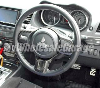 Mitsubishi EVO x 10 Evolution Real Carbon Fiber Steering Wheel Trim Cover