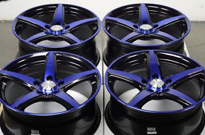 17 5x114 3 Blue Wheels Mitsubishi Diamante Eclipse galant Lancer Sienna RSX Rims