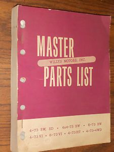 1950 1951 Willys Jeep Master Parts Catalog Orig Body Chassis Parts Manual
