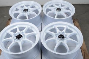 15 4x100 4x114 3 White Effect Wheels Civic Accord Yaris Integra Neon 4 Lug Rims