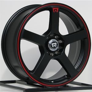 18 inch Wheels Rims Motegi Racing Black with Red MR116 5x100 5x114 3 5 Lug New