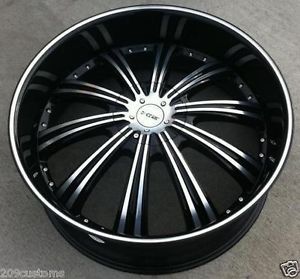 24" inch Wheels Rims Black DW909 6x139 7 30 Tahoe 2007 2008 2009 2010 2011 2012