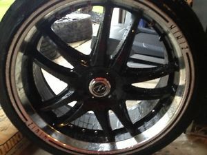 Zinik 20 inch Black Rims with Low Profile Tires