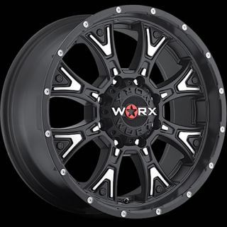 22x12 Black Worx Tyrant 805 Wheels 6x5 5 44 Lifted GMC Sierra 1500 Canyon