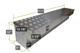 60"L Aluminum Pickup Truck Side Mount Tool Box Bed Rail Storage w Lock 2 Keys