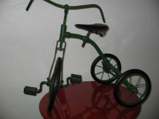 Green Antique Childs Tricycle with Solid Rubber Tires