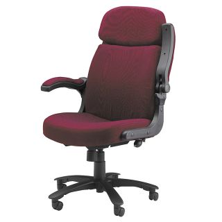 Mayline Group Comfort Series Big Tall 6446 High Back Fabric Chair 48 H x 29 W x 28 D Black Frame Burgundy Fabric