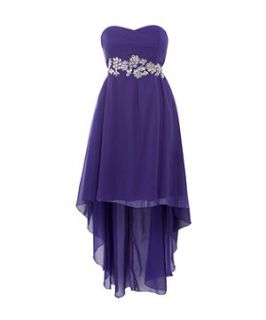 AX Curve Purple Embellished Dip Hem Dress
