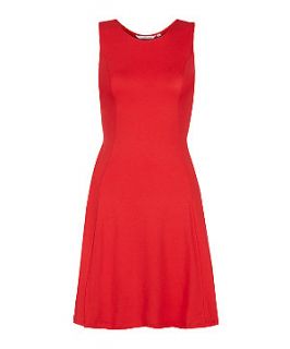 Red Sleeveless Skater Dress