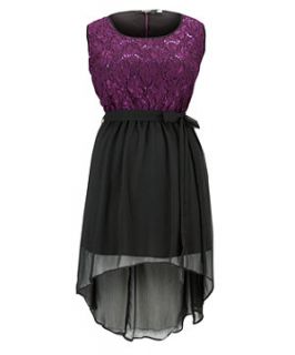 Koko Black and Purple Sequin Lace Dress