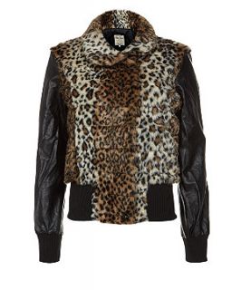 Parisian Leopard Faux Fur Bomber Jacket