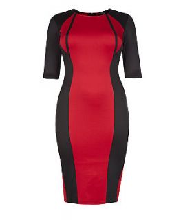 AX Curve Red Colour Block Midi Dress