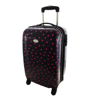 Glitzy Heart 22 inch Hardside Carry on Spinner Upright Carry On Uprights