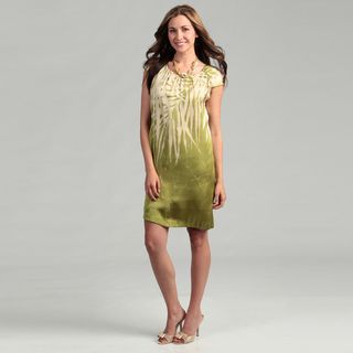 Kenneth Cole Women's Lime Palm Print Dress FINAL SALE Kenneth Cole Casual Dresses