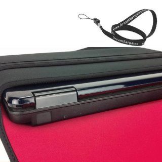 Premium 17" Notebook Laptop Flip Sleeve Pouch Case   Black / Red + Free DreamBargains Neckstrap / Lanyard Computers & Accessories