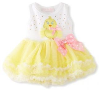 Bonnie Baby Girls Yellow Chick Tutu Dress (2T, Yellow) Clothing