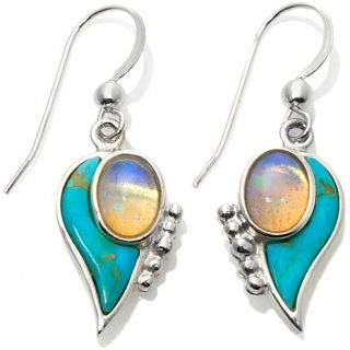 Jay King Turquoise and Opal Sterling Silver Earrings