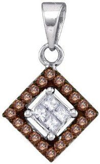 0.30 Carat (ctw) Diamond Pave Pendant set in 10k White Gold PR01 3561 Jewelry