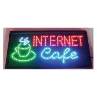 Internet Cafe Led Open Sign   22 Inches X 13 Inches [Office Product] 
