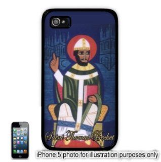 Saint St. Thomas Becket Painting Photo Apple iPhone 5 Hard Back Case Cover Skin Black Cell Phones & Accessories