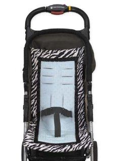 Zebra Print and Blue Minky Dot Baby Stroller Pad Seat Cover Liner Baby